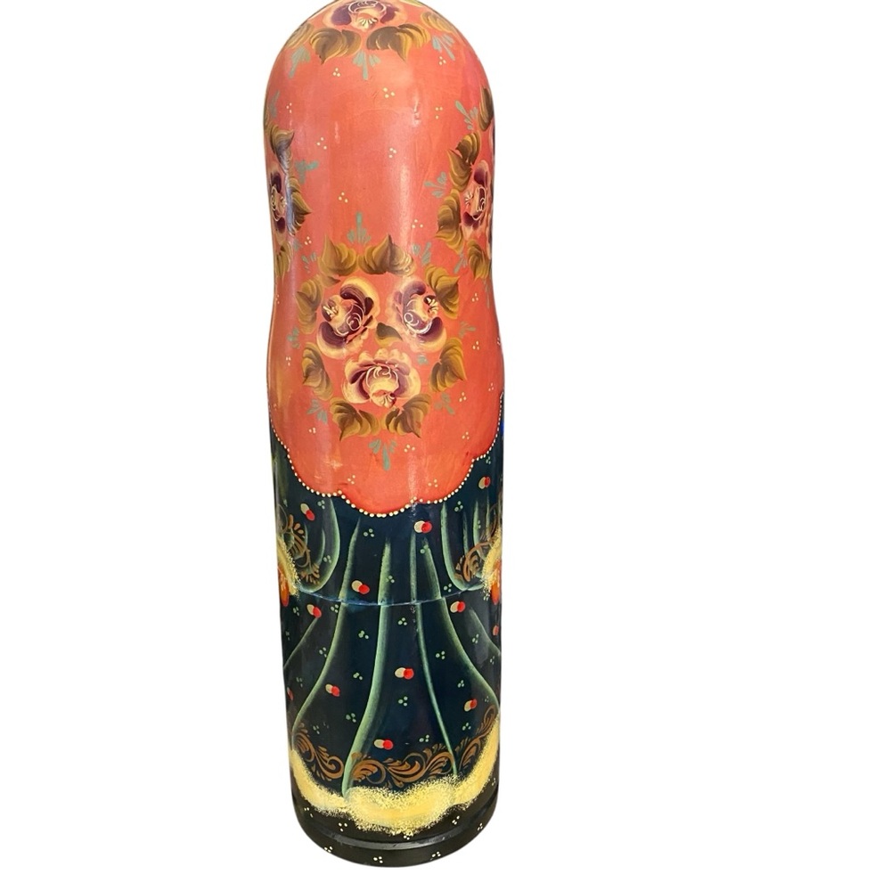 Russian Vintage Bottle Holder Russian Fairy Tale 14in tall, hand painted - Picture 6 of 9